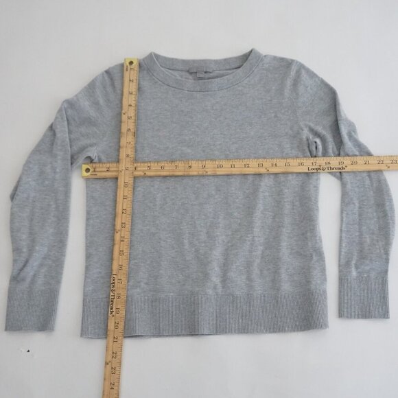 C.O.S. Gray Fine Knit 100% Cotton Crewneck  Lightweight Sweater Xs - Picture 1 of 5
